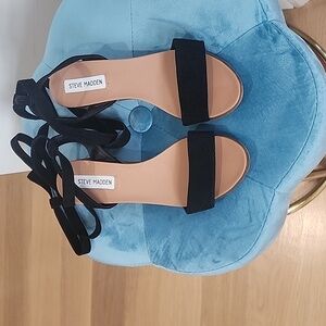 Steve Madden Adrienne Black Wrap Sandals